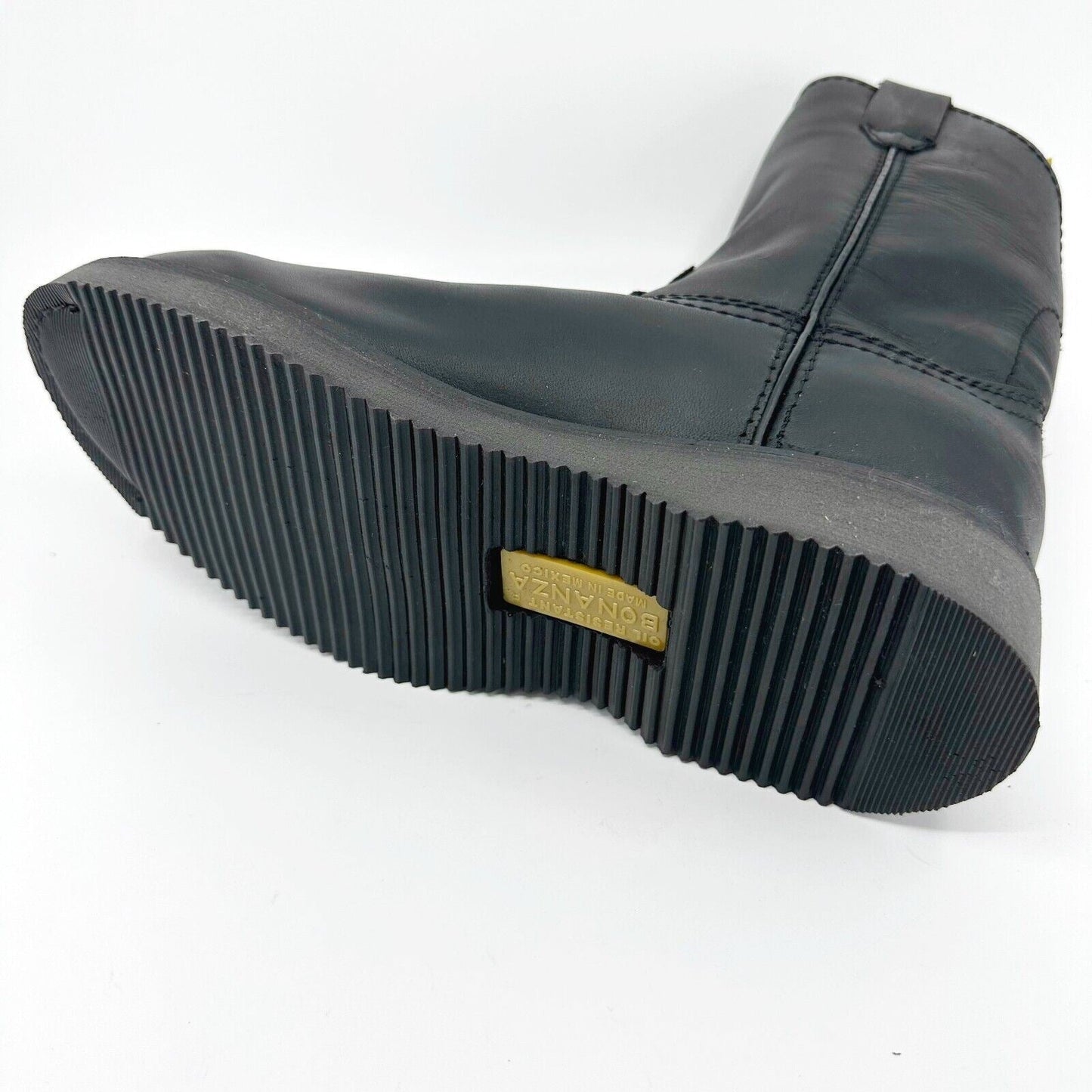 Bonanza 10" Wellington Goodyear Welt Black Leather Mens Steel Toe Boots BAT102