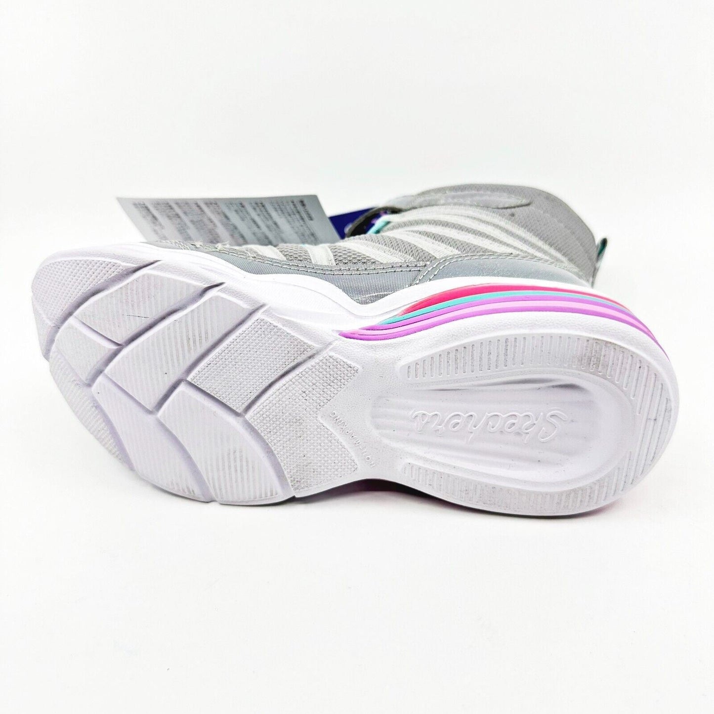 Skechers S Lights Sweetheart Lights Love To Shine Gray Aqua Kids Girls Size 11