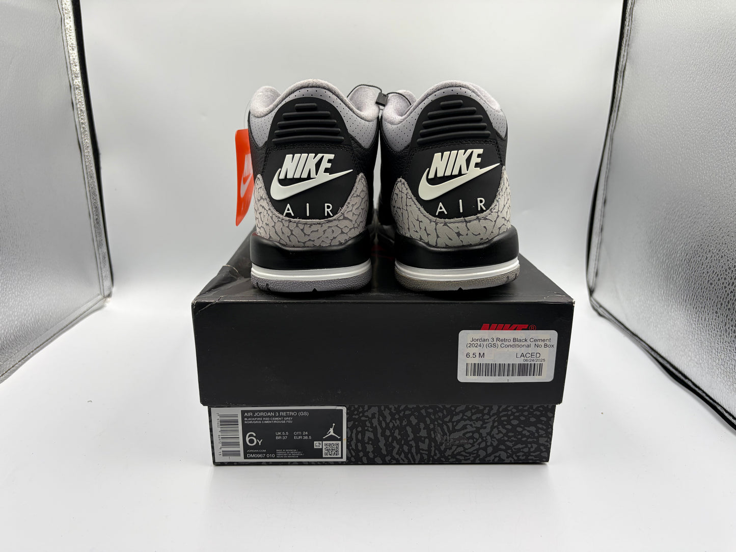 Jordan 3 Retro Black Cement (2024) (GS) Conditional No Box