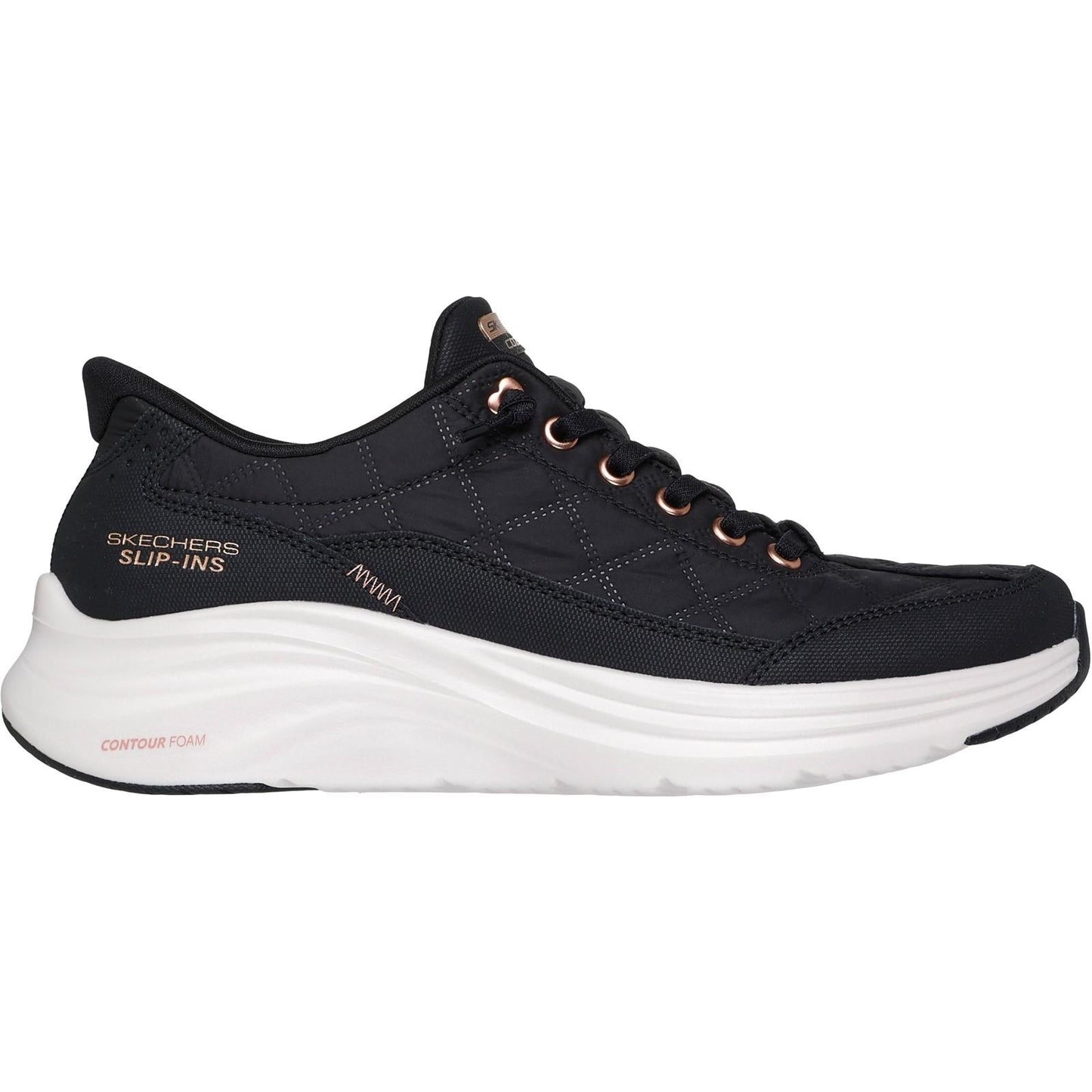 Women's Wide Fit Skechers 150413 Slip-ins Contour Foam Cozy Fit Golden Hour Trainers