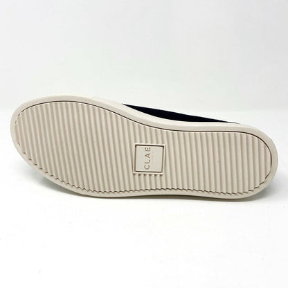 Clae Bradley Knit Deep Navy Knit Natural Leather Mens Premium Casual Sneakers