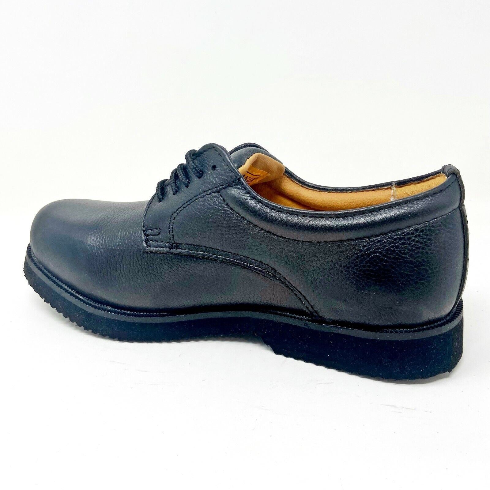 Bonanza 4" Full Grain Tumbled Leather Black Plain Toe Mens Work Boots BA400