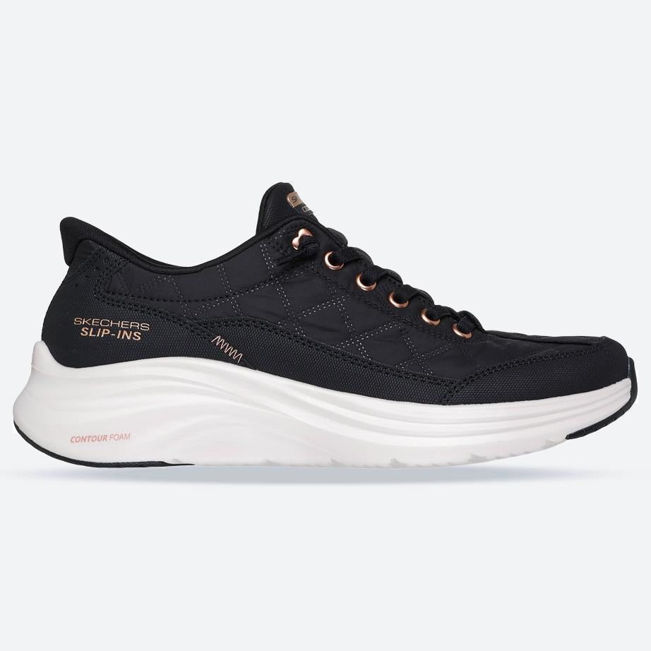 Women's Wide Fit Skechers 150413 Slip-ins Contour Foam Cozy Fit Golden Hour Trainers