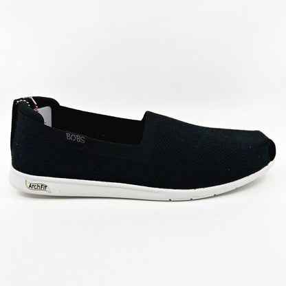 Skechers Arch Fit Plush Breeze Babe Black Womens Slip On Shoes