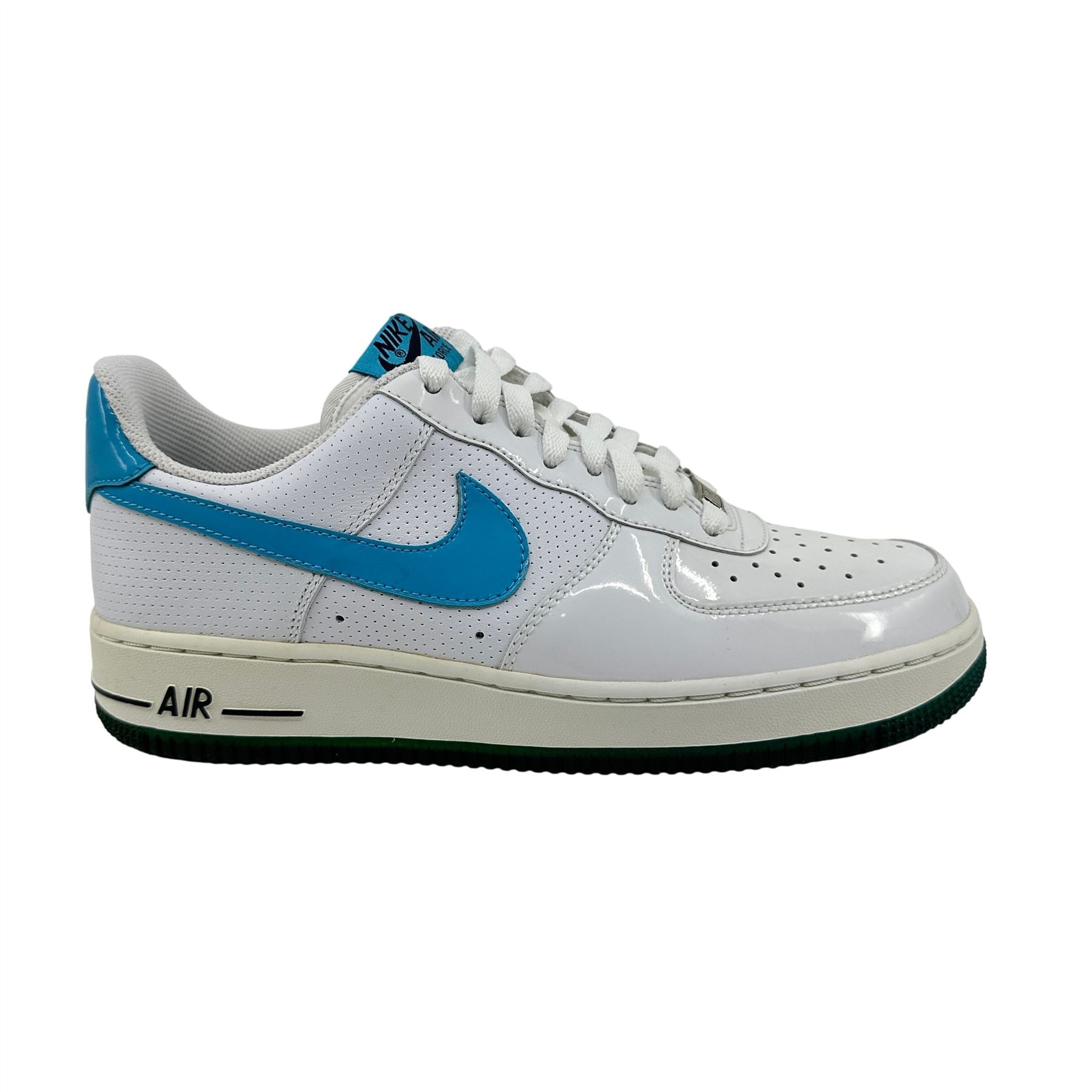 Nike Air Force 1 '07 White Marina Blue Obsidian Mens Athletic Sneaker