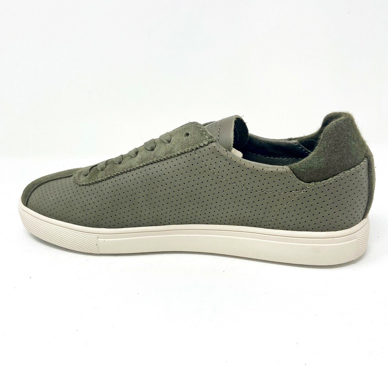 Clae Noah Olive Green Leather Mens Casual Sneakers