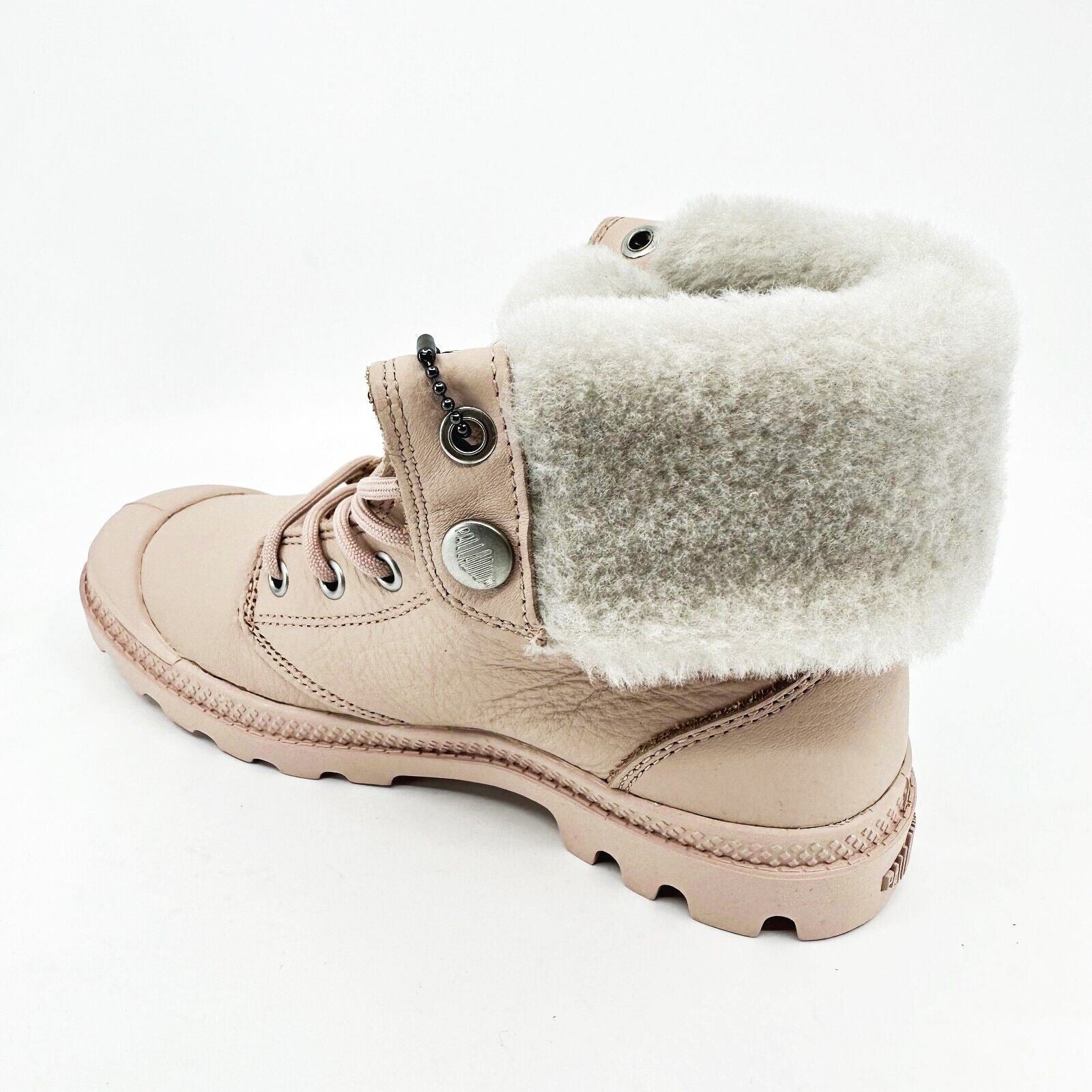 Palladium Baggy Rose Dust Pink Leather Womens Size 5.5 Combat Boots 96433 612