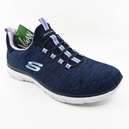 Skechers Summits Fresh Impression Navy Lavender Womens  Slip On Sneakers