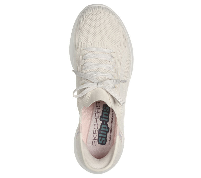 Women's Wide Fit Skechers 149710 Slip-ins Ultra Flex 3.0 Brilliant Trainers - Natural