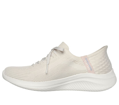 Women's Wide Fit Skechers 149710 Slip-ins Ultra Flex 3.0 Brilliant Trainers - Natural