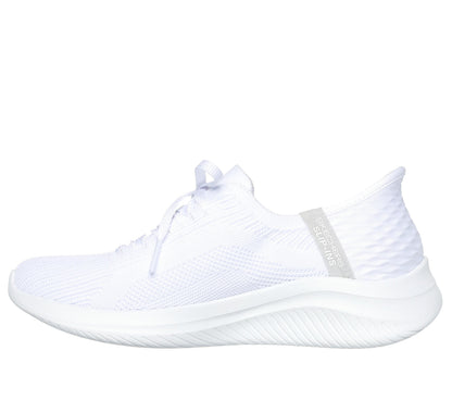 Women's Wide Fit Skechers 149710W Slip-ins Ultra Flex 3.0 Brilliant Trainers - White