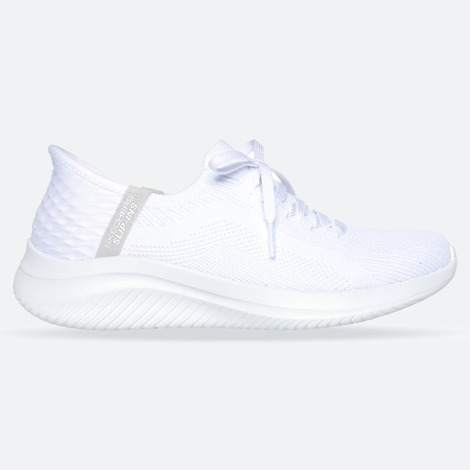 Women's Wide Fit Skechers 149710W Slip-ins Ultra Flex 3.0 Brilliant Trainers - White