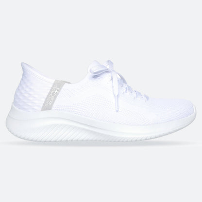 Women's Wide Fit Skechers 149710W Slip-ins Ultra Flex 3.0 Brilliant Trainers - White