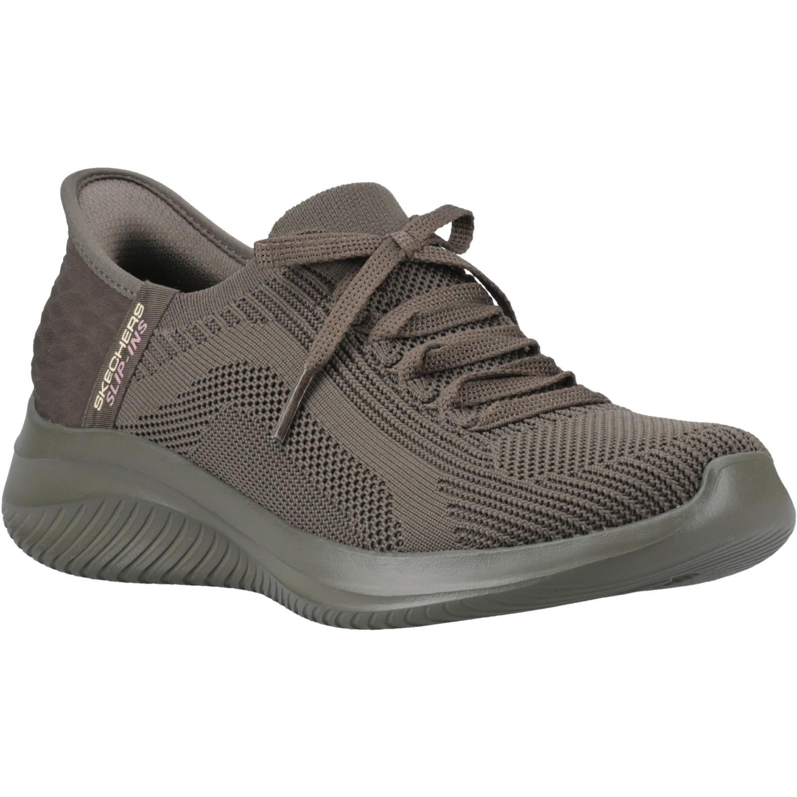 Women's Wide Fit Skechers 150447 Slip-ins Ultra Flex 3.0 Pure Color Trainers