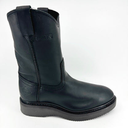 Bonanza 10" Wellington Goodyear Welt Black Leather Mens Steel Toe Boots BAT102
