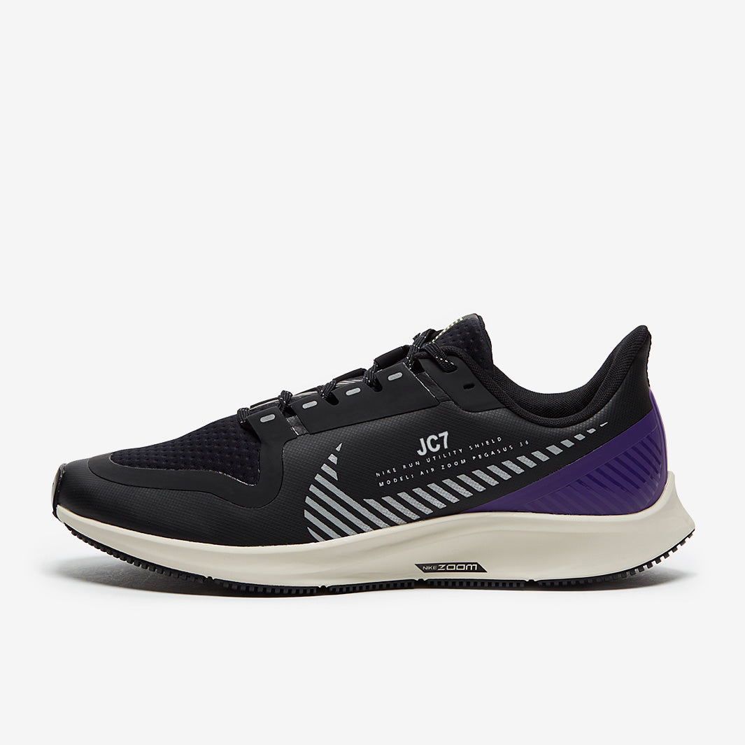 Nike Womens Pegasus 36 Shield -  Black/Silver-Desert Sand