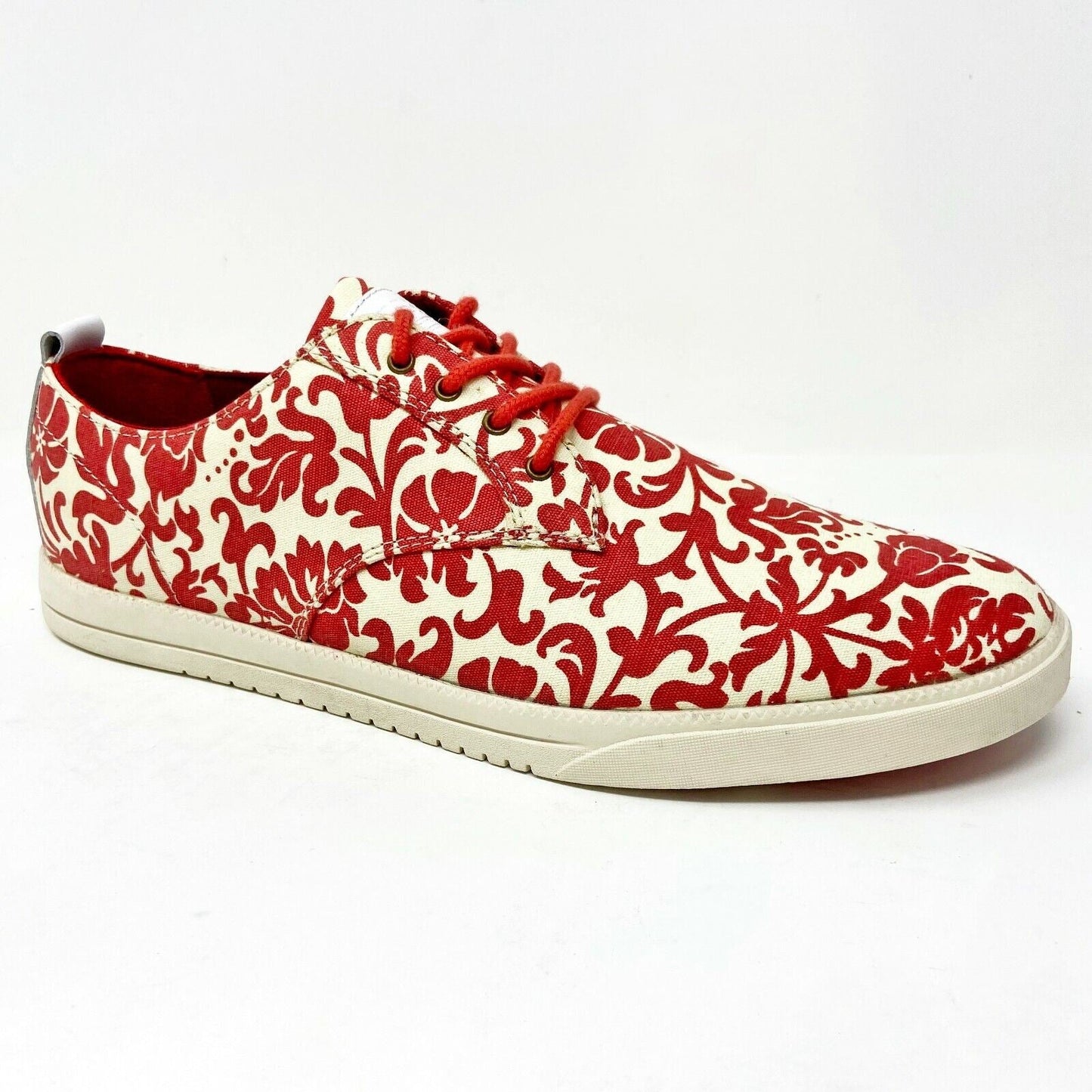 Clae Ellington Textile Fire Cream Canvas Mens Size 10 Premium Casual Sneakers
