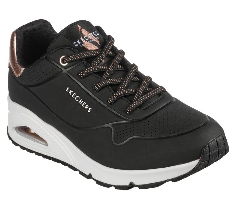 Women's Wide Fit Skechers Uno 155196W Shimmer Away Trainers