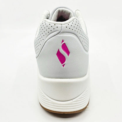 Skechers Uno Stand On Air White Pink Kids Girls Sneakers