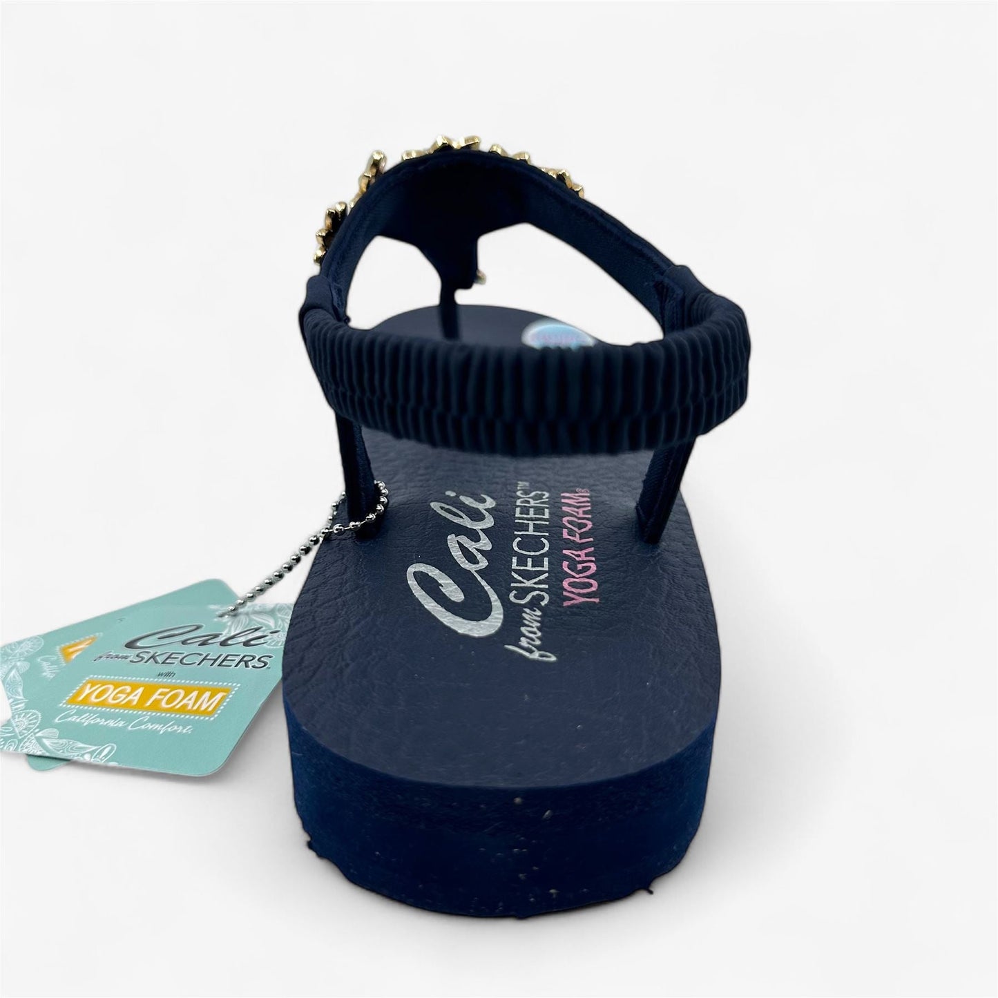 Skechers Meditation Happy Daisies Navy Multicolor Womens Sandal Slingback