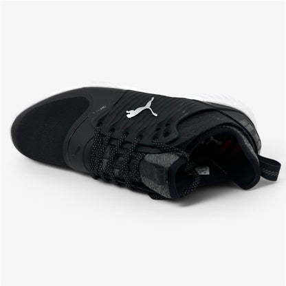 PUMA Ignite Pwradapt Caged Black Silver Mens Wide Waterproof Golf Shoes