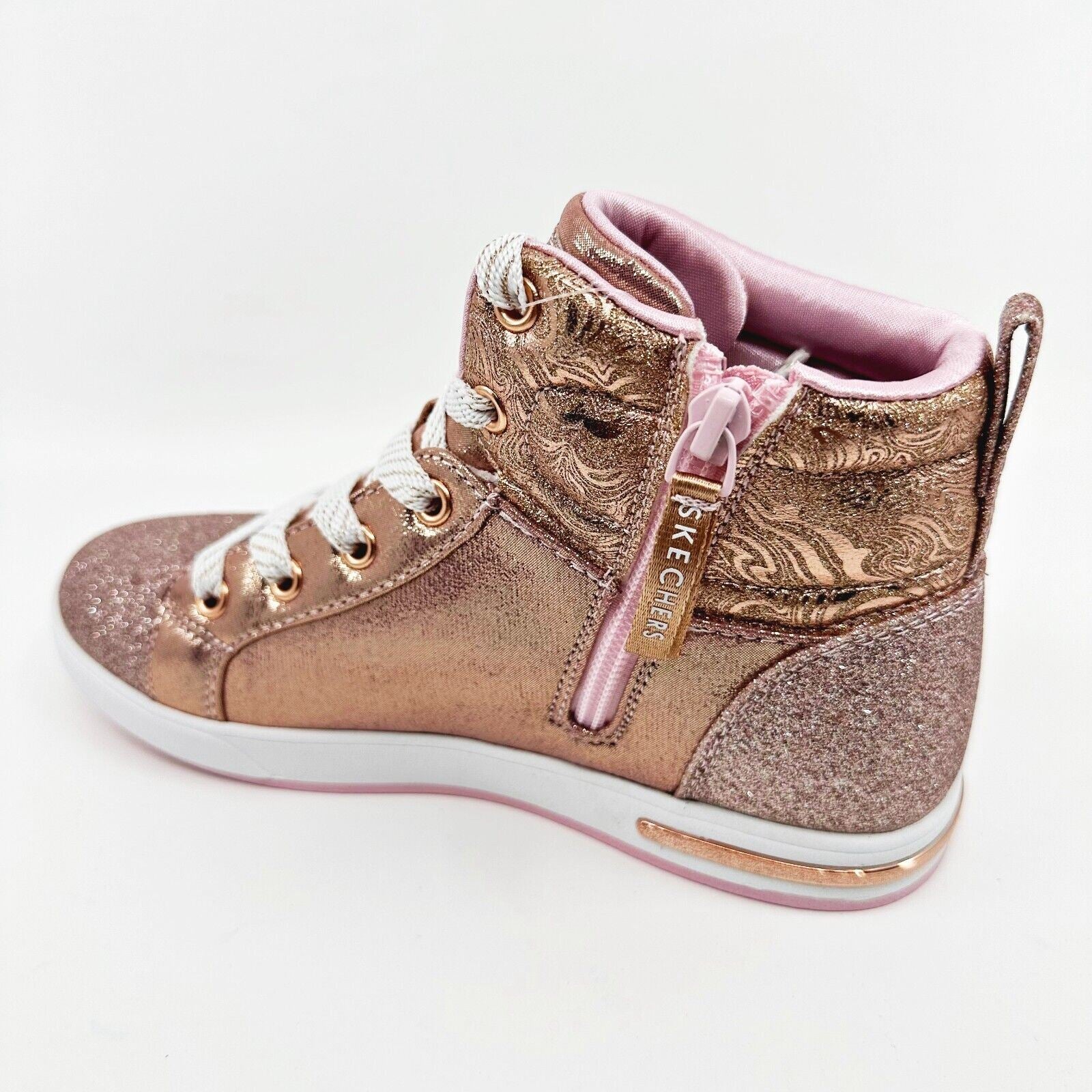 Skechers Shoutouts Starry Alighned Rose Gold Kids Girls Size 3 Sneakers
