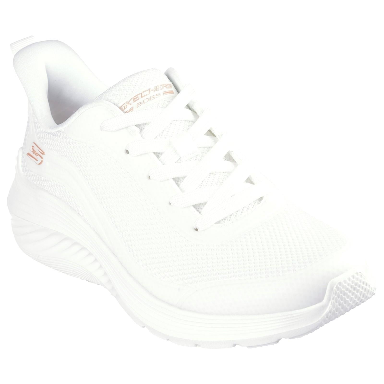Women's Wide Fit Skechers 117483 Bobs Sport Squad Waves Still Wading Trainers