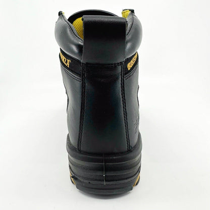 Bonanza Pro Mens Black 6" PU Injected Full Grain Leather Soft Toe Work Boots
