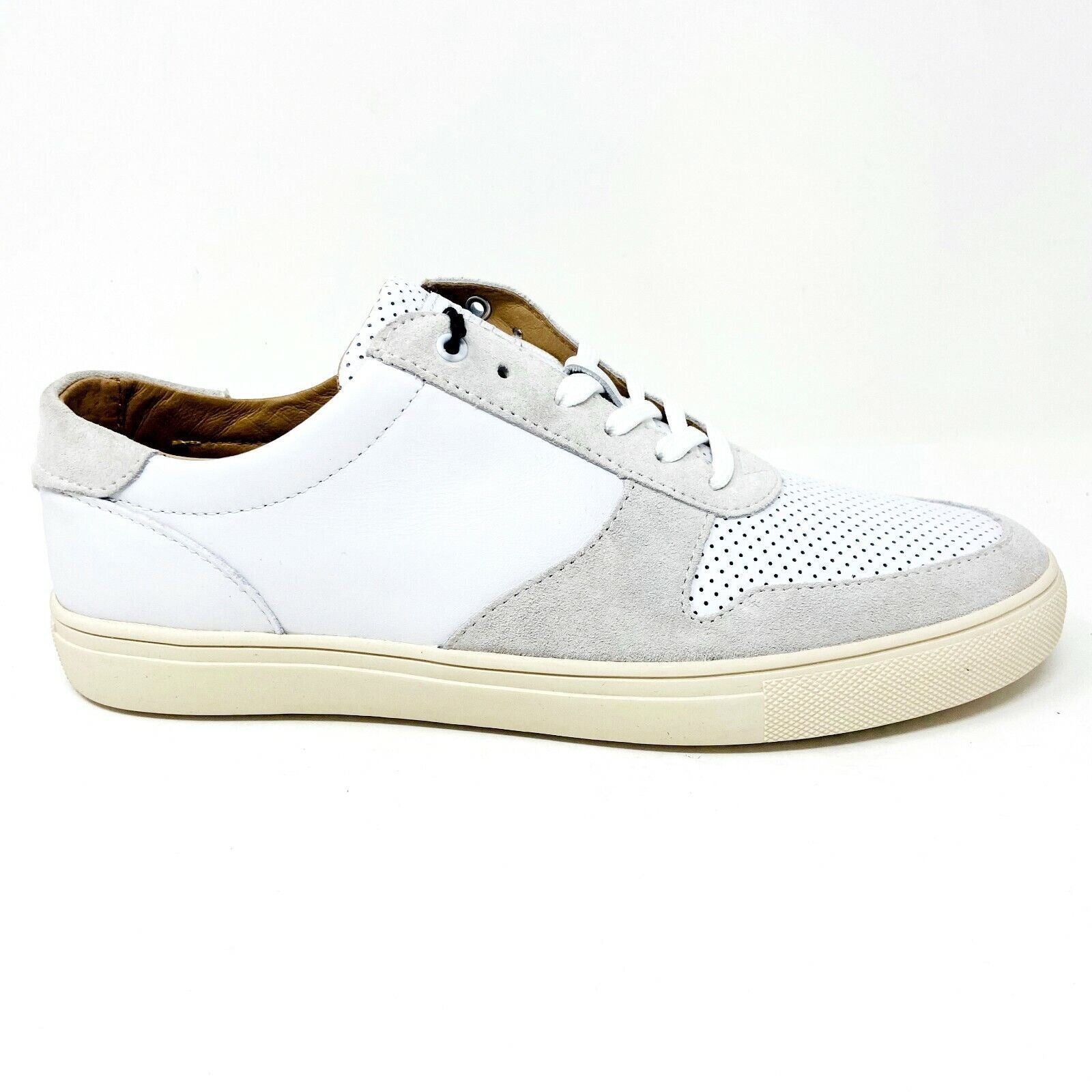 Clae Gregory SP White Leather Cream Mens Premium Casual Sneakers
