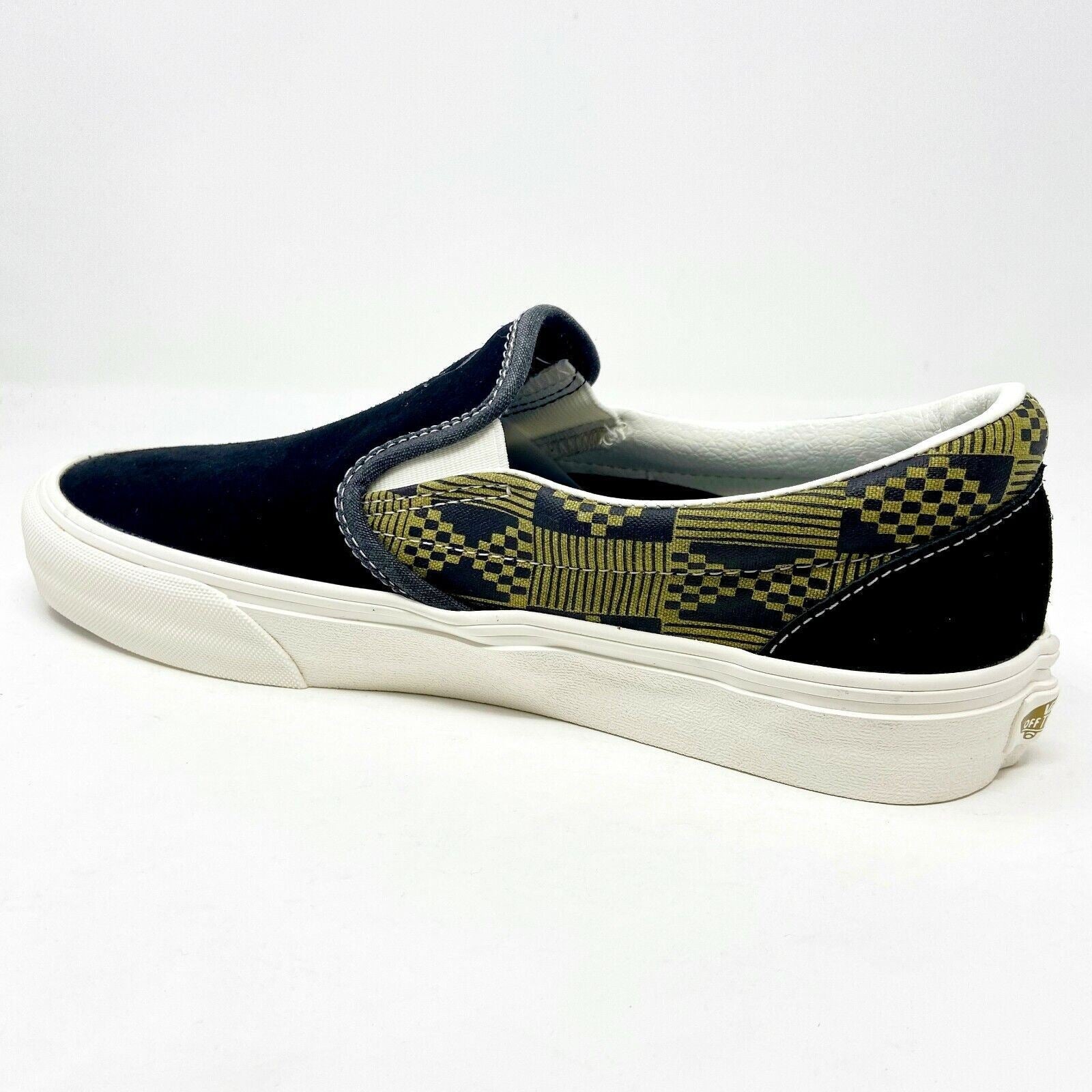 Vans Classic Slip On (Michael February) Black Olive Suede Womens Casual Shoes
