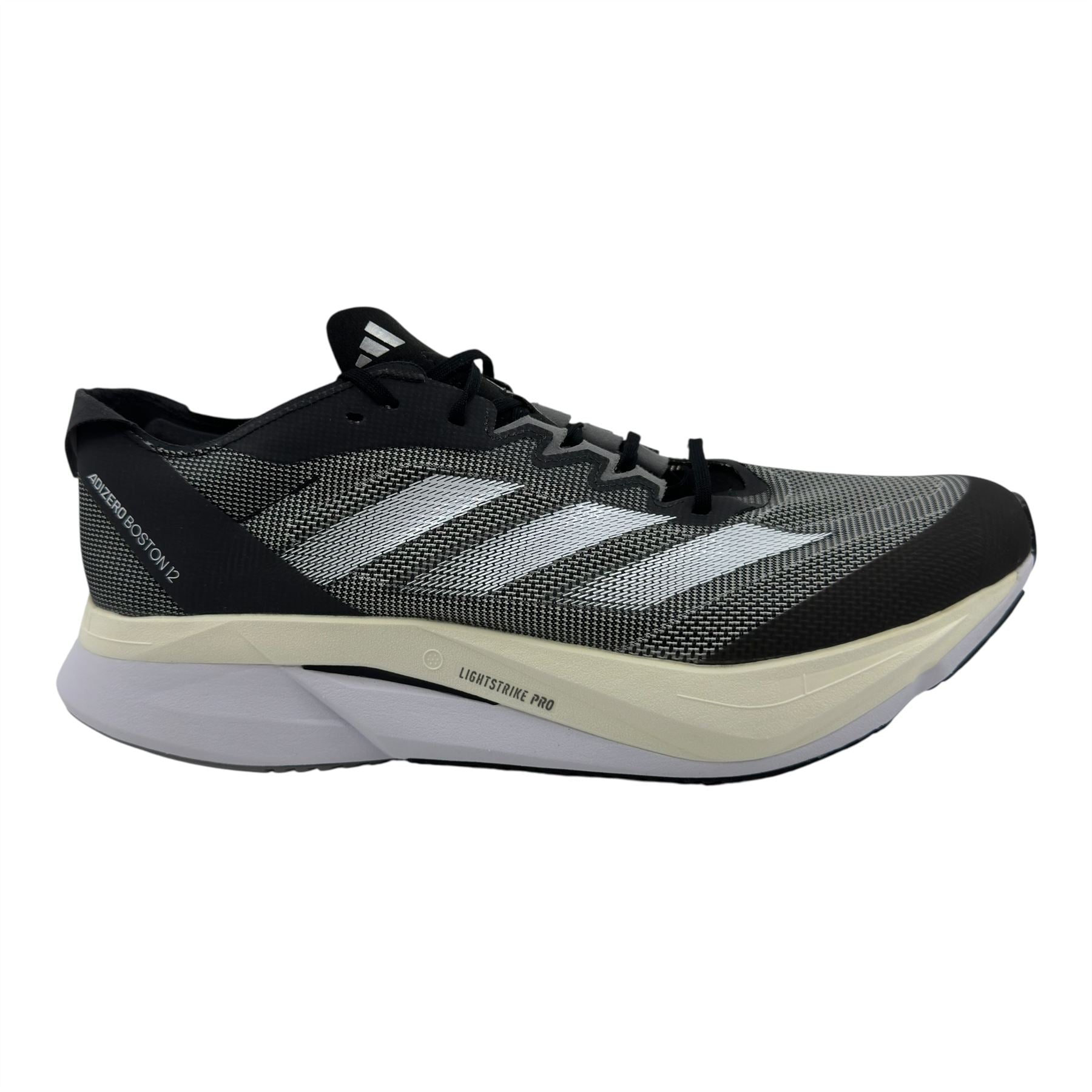 Adidas Adizero Boston 12 Black White Mens Athletic Sneaker
