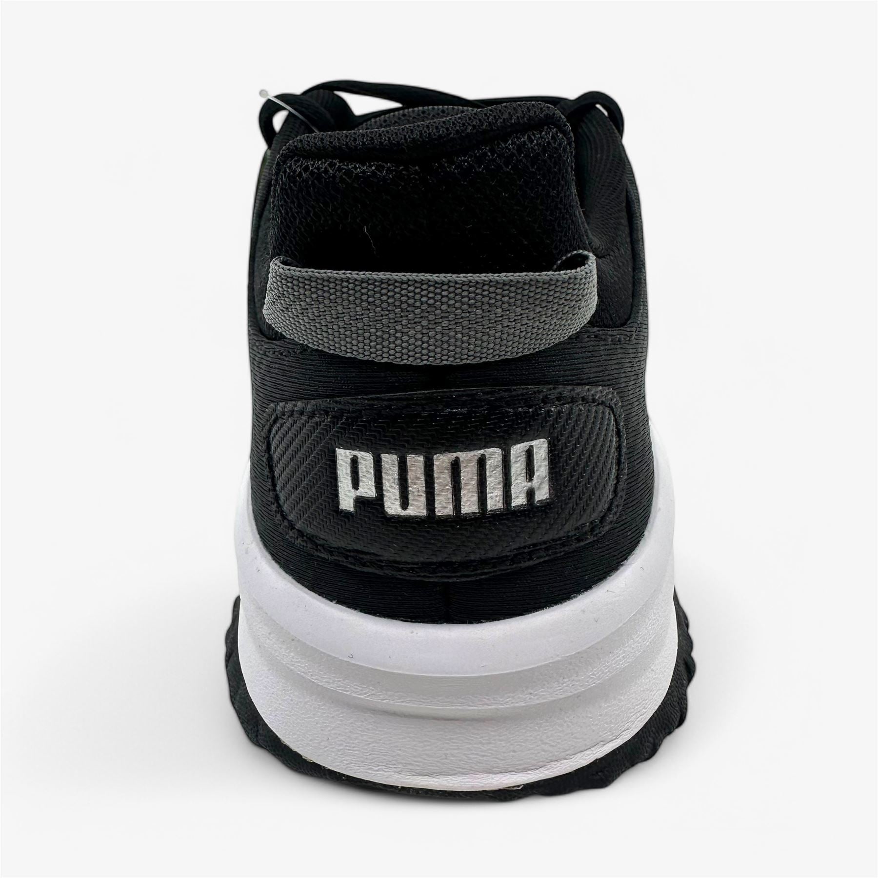 PUMA Fusion Grip Black Silver Quiet Shade Mens Extra Wide Spikeless Golf Shoes