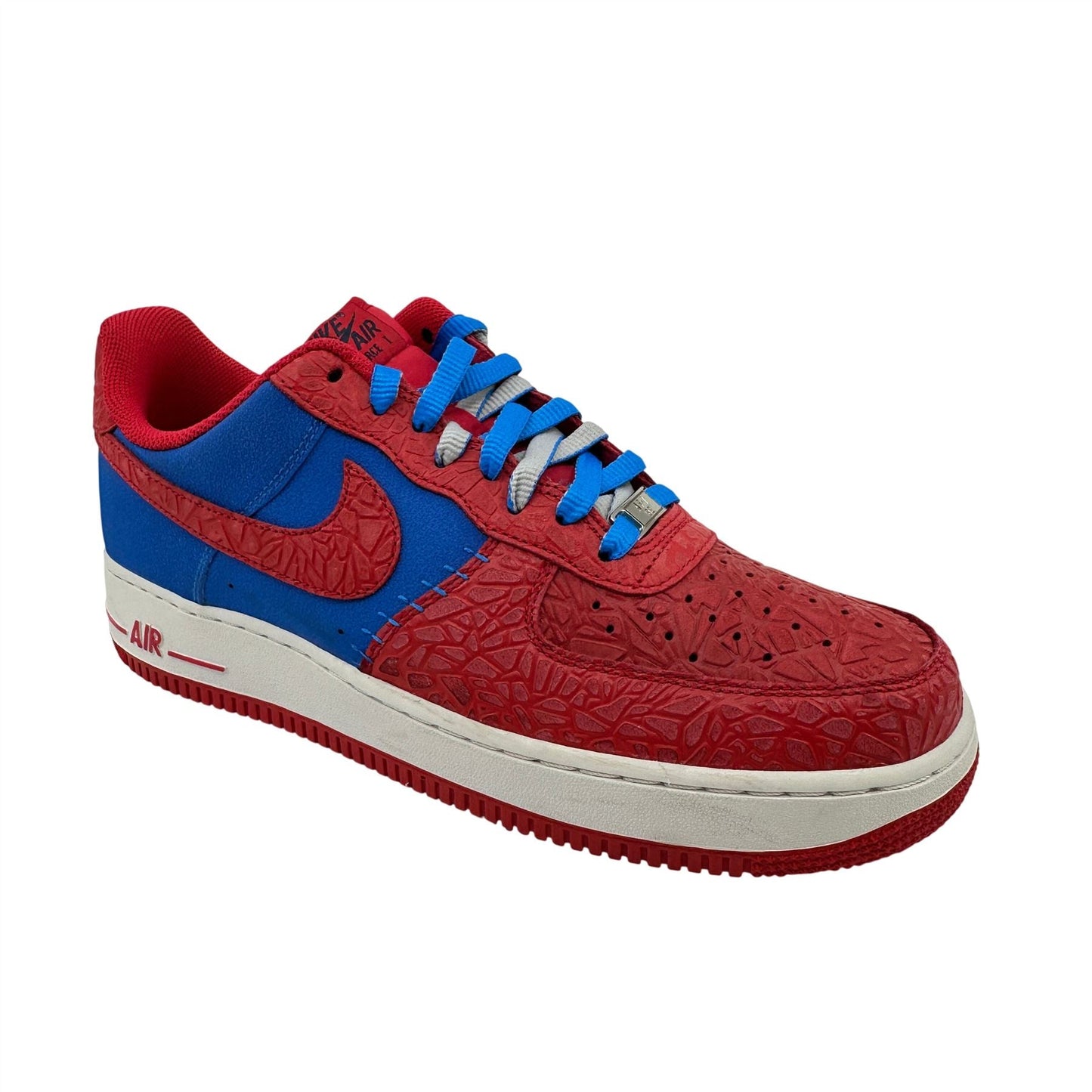 Nike Air Force 1  Photo Blue Hyper Red Mens Athletic Sneaker