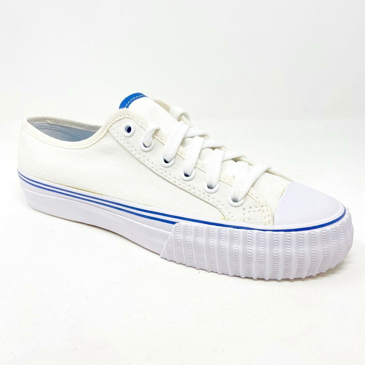 PF Flyer Center Lo Reiss White Blue Womens Retro Casual Sneakers PM12OL1F