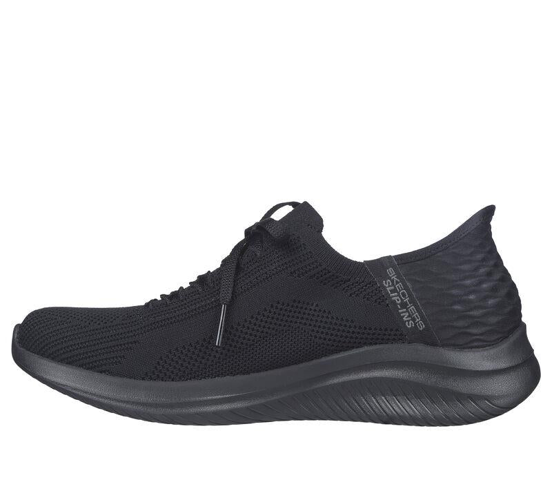 Women's Wide Fit Skechers 149710 Slip-ins Ultra Flex 3.0 Brilliant Trainers - Black