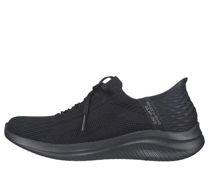 Women's Wide Fit Skechers 149710 Slip-ins Ultra Flex 3.0 Brilliant Trainers - Black