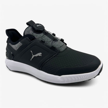 PUMA Ignite Elevate Disc Black Silver Mens Waterproof Golf Shoes