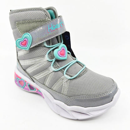 Skechers S Lights Sweetheart Lights Love To Shine Gray Aqua Kids Girls Size 11