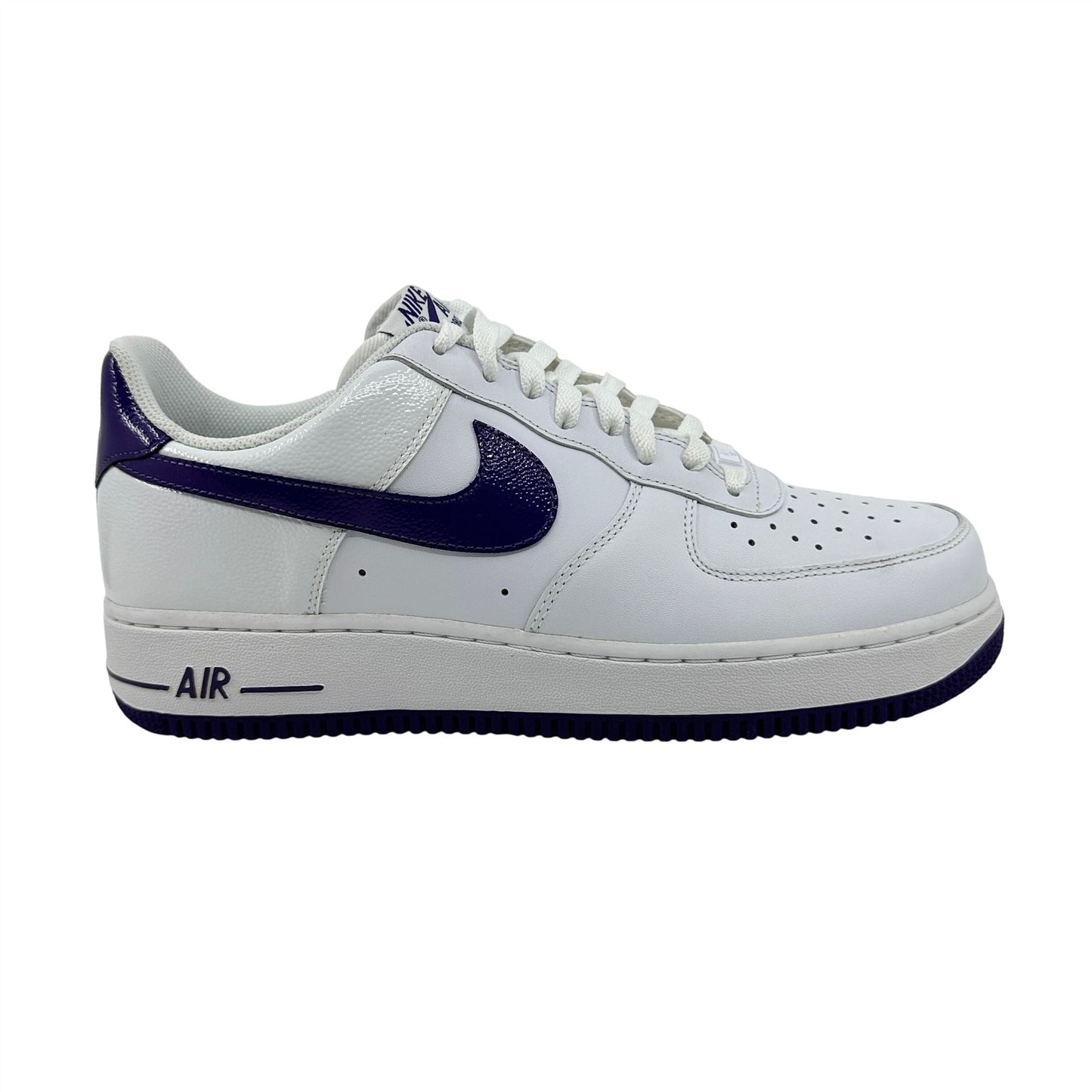 Nike Air Force 1 '07 White Club Purple Mens Athletic Sneaker