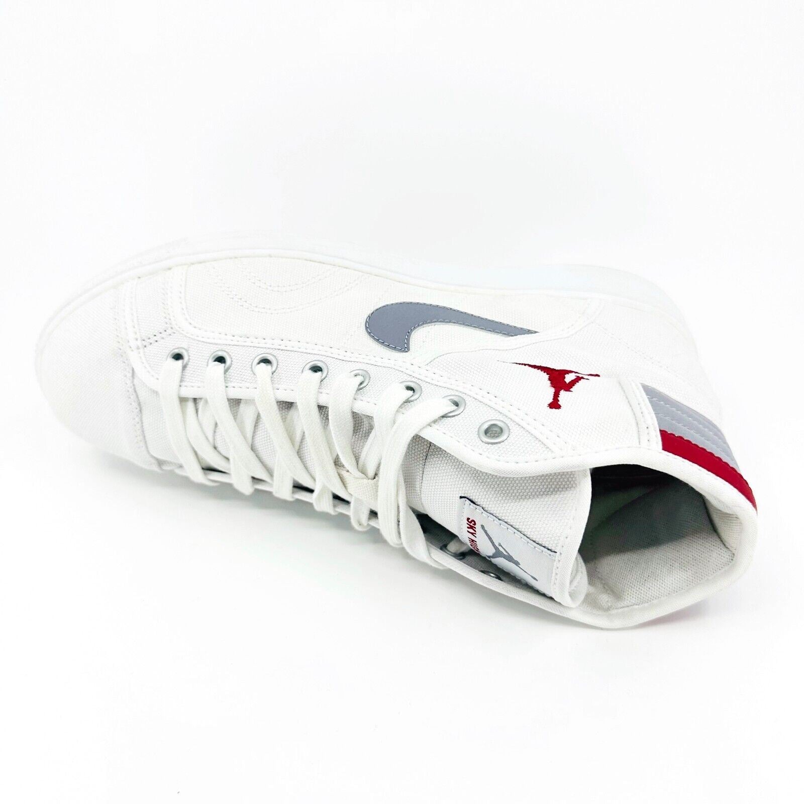 Jordan Sky High Canvas White Varsity Red Cement Grey Mens Sneakers 407282 101