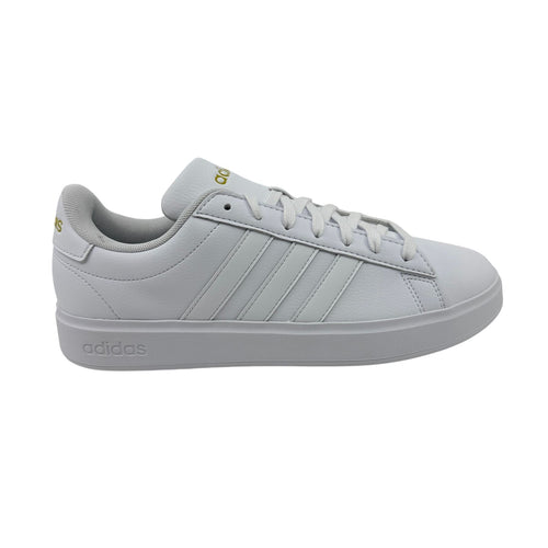 Adidas Grand Court 2.0 Cloud White Gold Metallic Womens Athletic Sneaker