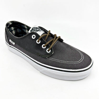 VANS Brigata (Leather Plaid) Asphalt Beluga Gray Womens Size 8 Casual Sneakers