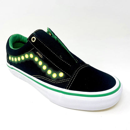 Vans Old Skool Pro (Shake Junt) Black White Green Mens Suede Shoes Sneakers