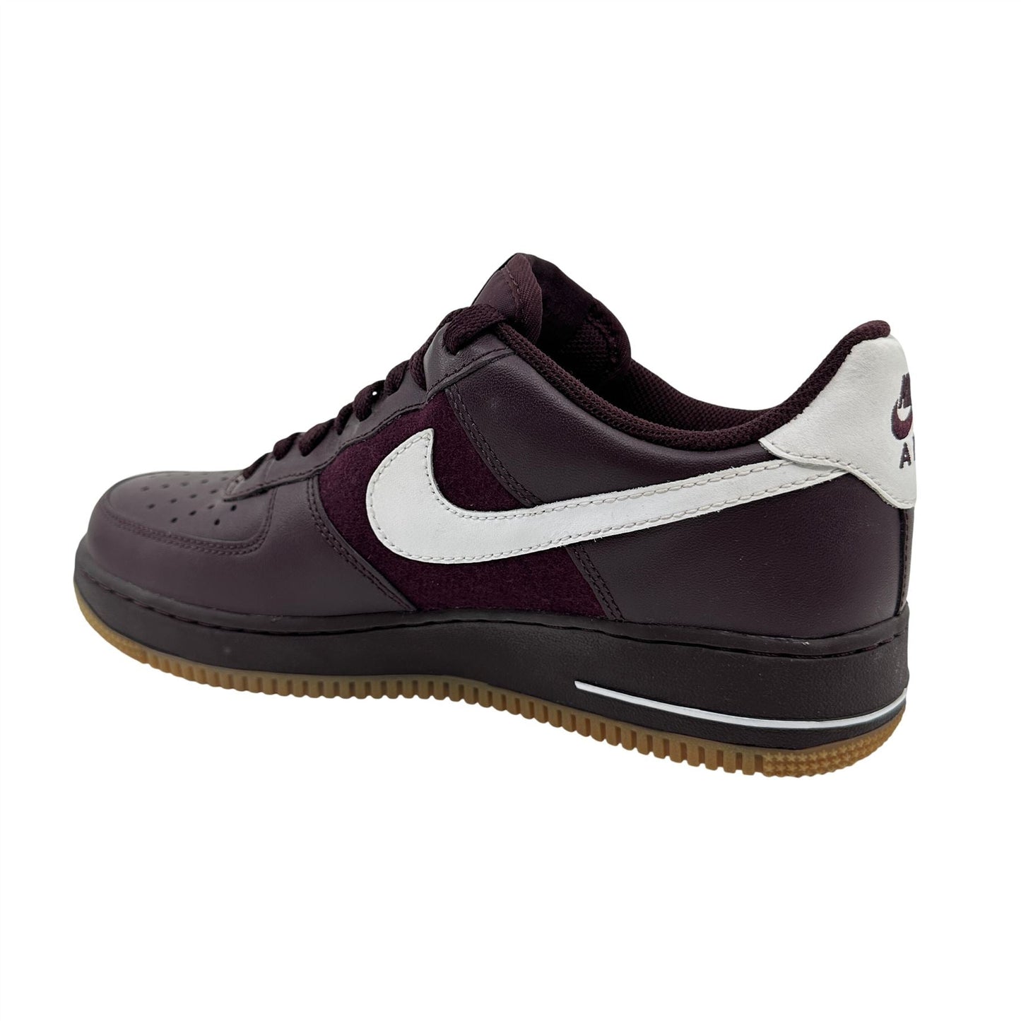 Nike Air Force 1 '07 Burgundy White Brown Mens Athletic Sneaker