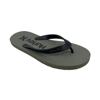 Hurley Logo Gray Black Mens Sandal Pool Beach Flip Flop