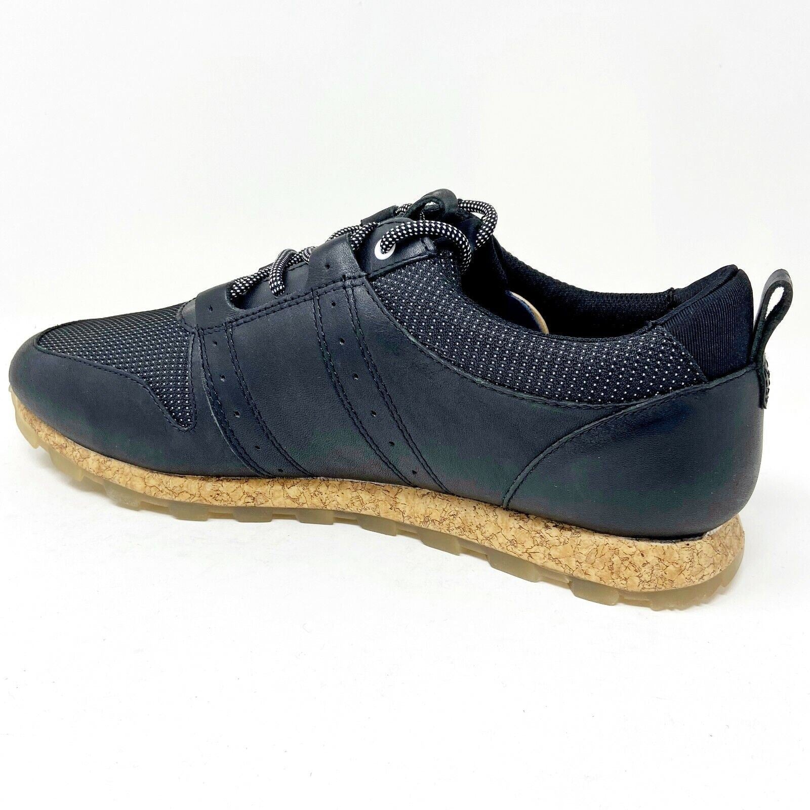 Clae Mills Black Leather Nylon Canvas Mens Casual Premium Sneakers