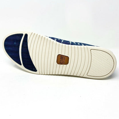 Clae Ellington Textile Deep Navy Bolt Canvas Mens Premium Casual Sneakers