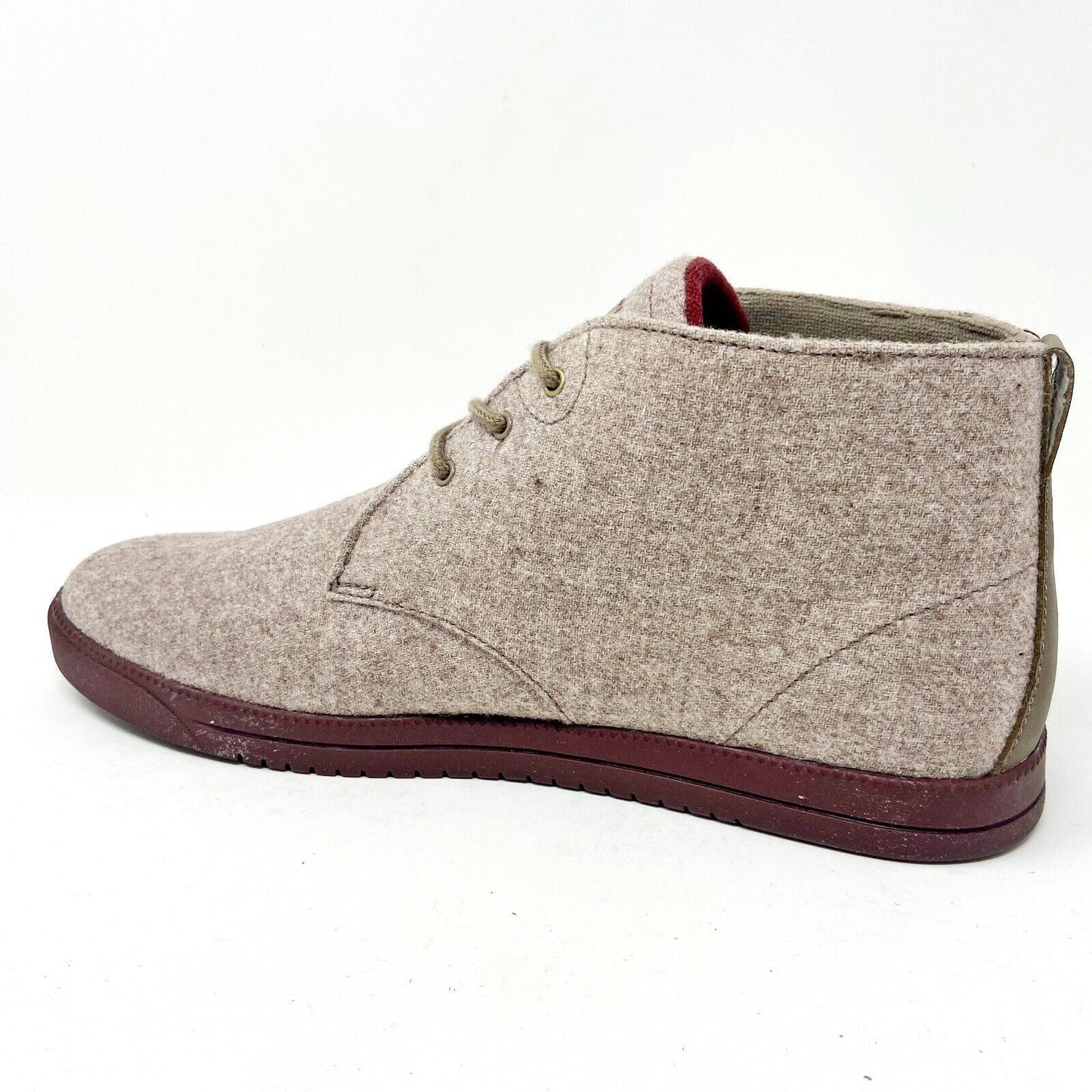Clae Strayhorn Textile Sage Wool Oxblood Mens Casual Sneakers