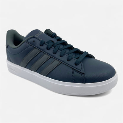 Adidas Grand Court 2.0 Aurora Ink Grey White Mens Athletic Sneaker
