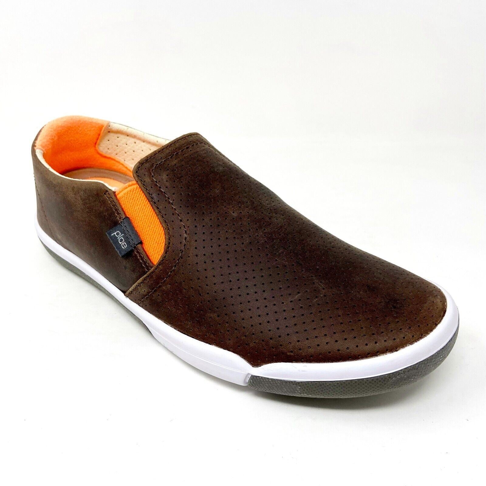 Plae Marten Brown Orange Mens Slip On Leather Sneakers 554100 005